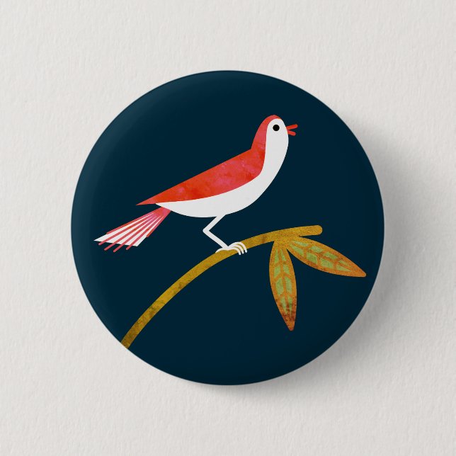 Badge Rond 5 Cm Oiseau (Devant)