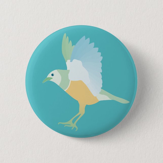 Badge Rond 5 Cm oiseau (bleu) (Devant)