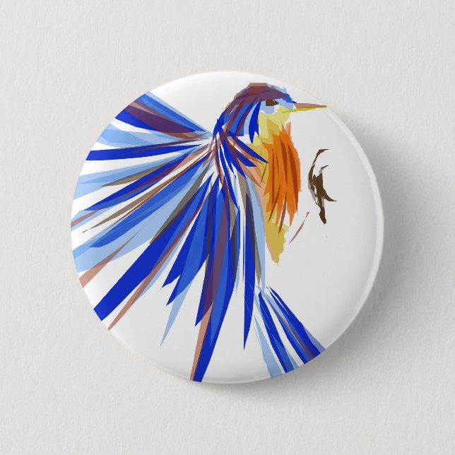 Badge Rond 5 Cm Oiseau bleu (Devant)