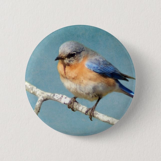 Badge Rond 5 Cm Oiseau bleu oriental (Devant)