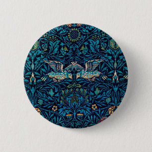 Badge Rond 5 Cm Oiseau bleu vintage par William Morris