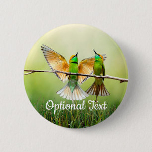 Badge Rond 5 Cm Oiseau coloré de l'apiculture européenne 