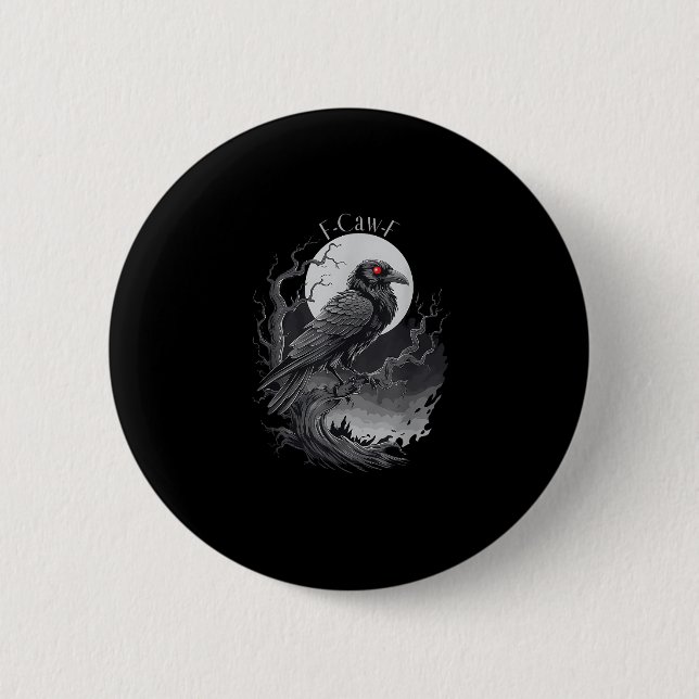 Badge Rond 5 Cm Oiseau créatif F-Caw-F Art (Devant)