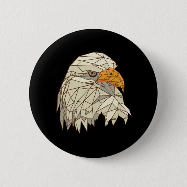Badge Rond 5 Cm Oiseau d'aigle à tête blanche (Devant)
