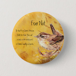 Badge Rond 5 Cm Oiseau d'aquarelle d'encouragement de crainte pas