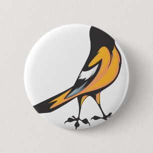 Badge Rond 5 Cm Oiseau de Baltimore Oriole