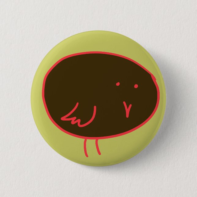 Badge Rond 5 Cm Oiseau de chocolat sur le vert (Devant)