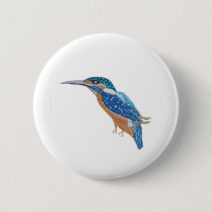 Badge Rond 5 Cm Oiseau de martin-pêcheur