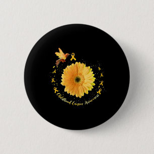 Badge Rond 5 Cm Oiseau de mer Tournesol Jaune Cancer de l'enfance 