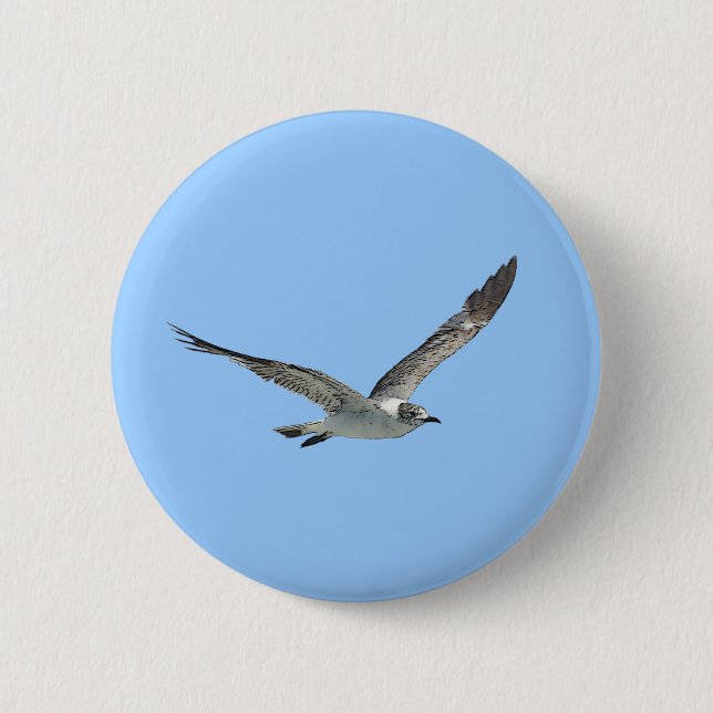 Badge Rond 5 Cm Oiseau de mouette (Devant)
