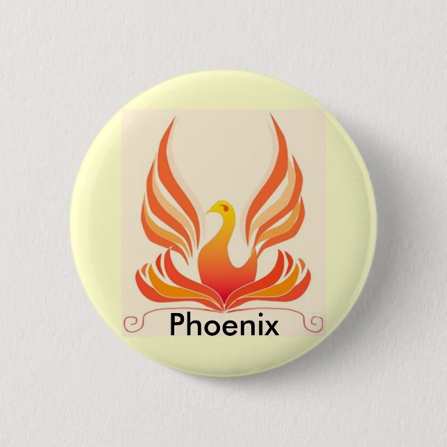 Badge Rond 5 Cm Oiseau de Phoenix (Devant)