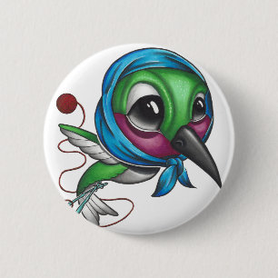 Badge Rond 5 Cm Oiseau de ronflement de grand-maman