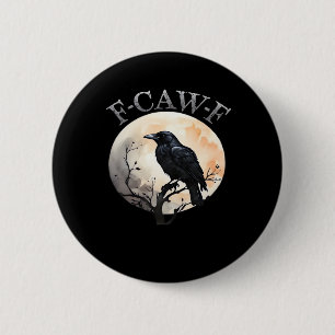 Badge Rond 5 Cm Oiseau drôle lune style minimaliste propre F Caw F