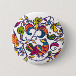 Badge Rond 5 Cm Oiseau du Nord de Russie