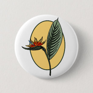 Badge Rond 5 Cm Oiseau du Paradis
