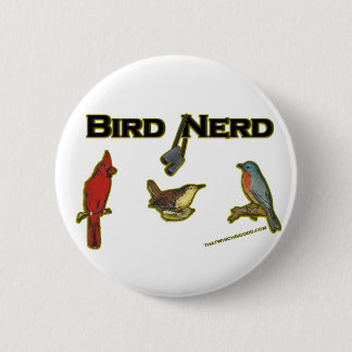Badge Rond 5 Cm Oiseau Nerd