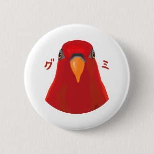 Badge Rond 5 Cm Oiseau rouge "GUMI"