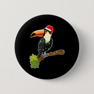 Badge Rond 5 Cm Oiseau Tropical Eté Hawaïen Toucan Noël En