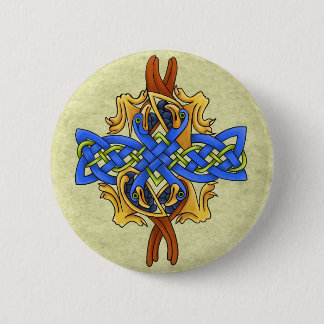 Badge Rond 5 Cm Oiseaux celtiques