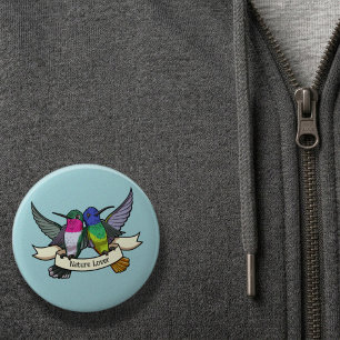 Badge Rond 5 Cm Oiseaux Colombeaux Texte Personnalisé Oiseaux Tena
