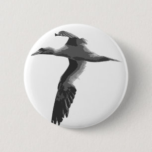 Badge Rond 5 Cm Oiseaux de mer abstraits