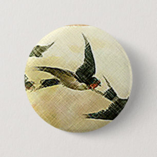Badge Rond 5 Cm Oiseaux en vol