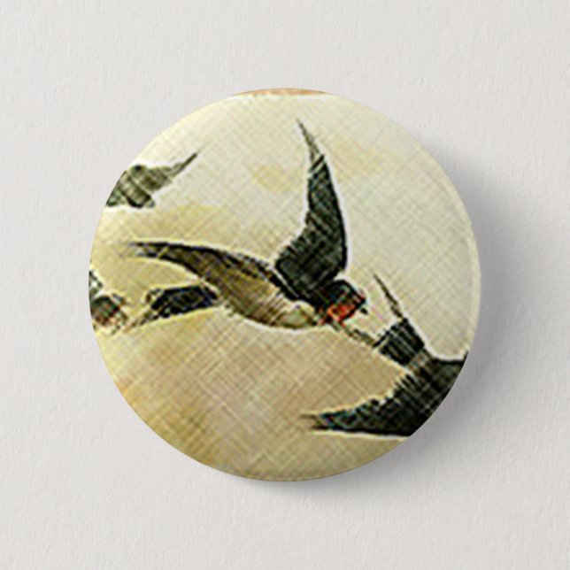 Badge Rond 5 Cm Oiseaux en vol (Devant)