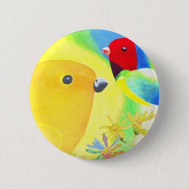 Badge Rond 5 Cm Oiseaux fantastiques (Devant)