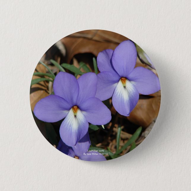 Badge Rond 5 Cm Oiseaux fleur sauvage-Pied Violet III Cadeaux et v (Devant)