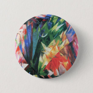 Badge Rond 5 Cm Oiseaux (Vogel) de Franz Marc, Art Cubisme Vintage