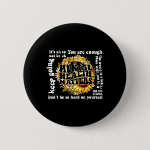 Badge Rond 5 Cm Ok Pour Ne Pas Être D'Accord Tournesol Problèmes D
