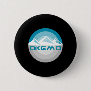 Badge Rond 5 Cm Okemo Mountain Vermont Retro Snowboard Vintage Ski