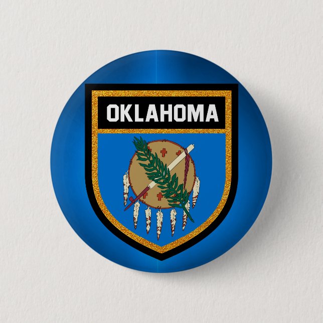 Badge Rond 5 Cm Oklahoma Flag (Devant)
