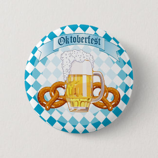 Badge Rond 5 Cm Oktoberfest Pretzels & Beer