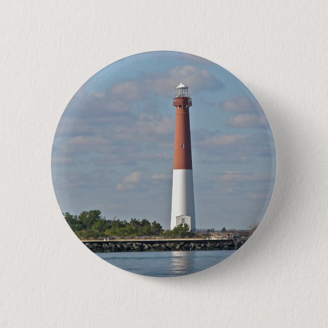 Badge Rond 5 Cm "Old Barney" Barnegat Lighthouse LBI NJ (Devant)