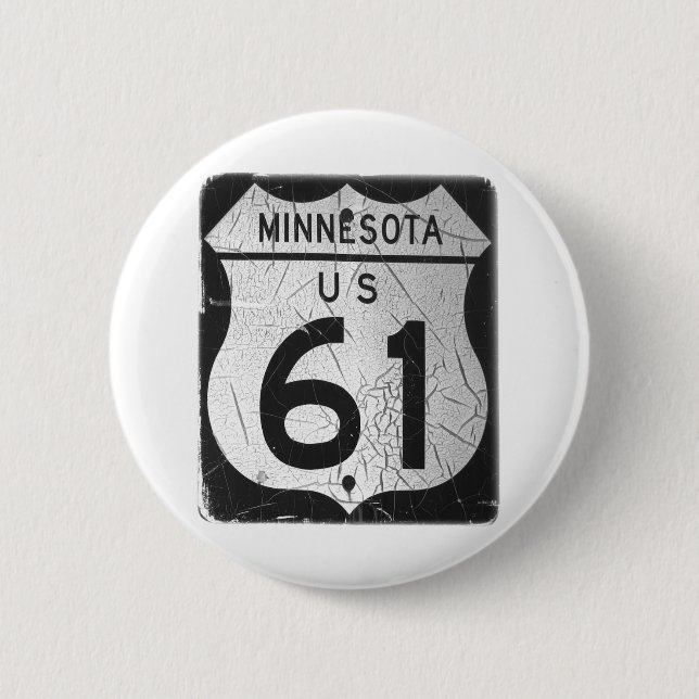 Badge Rond 5 Cm Old Highway 61 sign (Devant)