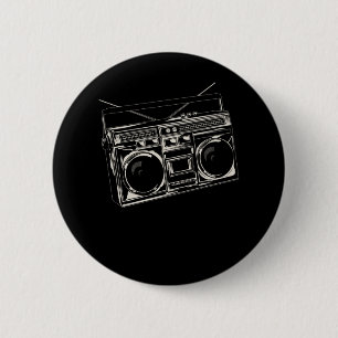 Badge Rond 5 Cm Old Music Radio Vintage Hip hop basse