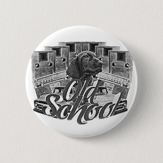 Badge Rond 5 Cm Old School (Devant)