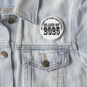 Badge Rond 5 Cm Old West Style Class of 2025 Graduation