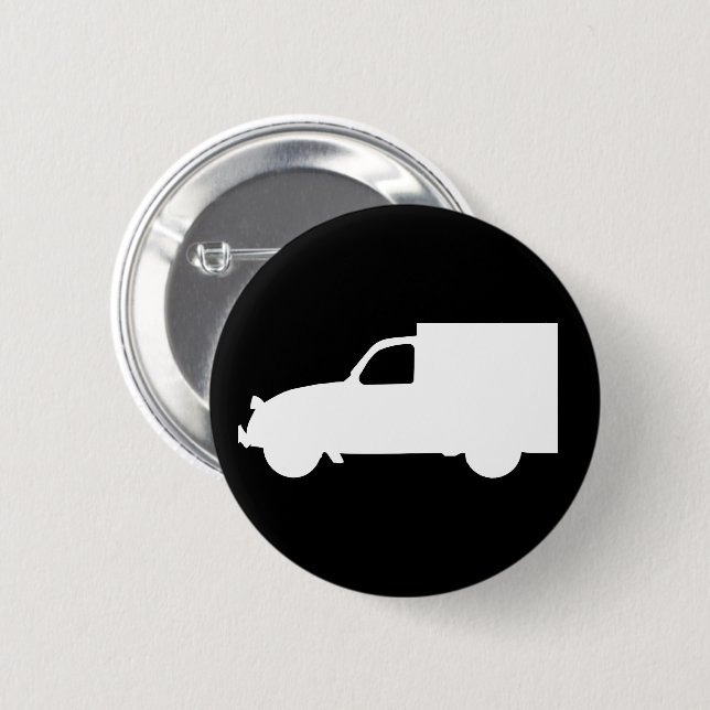 Badge Rond 5 Cm Oldtimer 2cv AZU Transporter Silhouette (Devant & derrière)