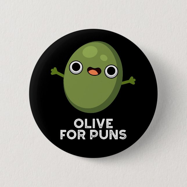 Badge Rond 5 Cm Olive Pour Puns Amusant Olive Fruit Pun Dark BG (Devant)