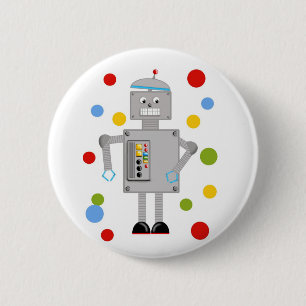 Badge Rond 5 Cm Ollie le robot