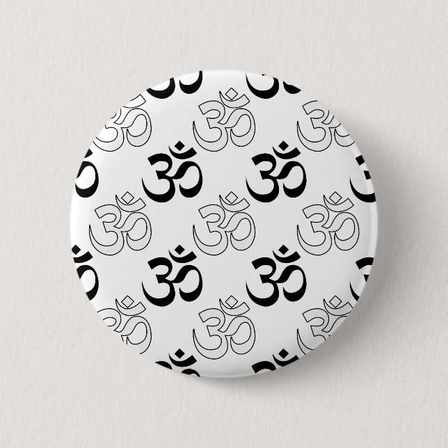 Badge Rond 5 Cm Om, Aum Symbol (Devant)