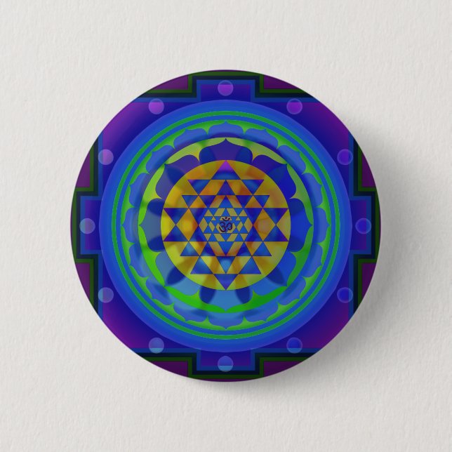 Badge Rond 5 Cm Om (AUM) Yantra mandala (Devant)