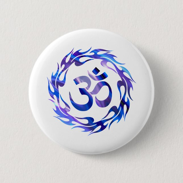 Badge Rond 5 Cm Om, Om Hindu, Om Symbole, Om Logo, Aum (Devant)