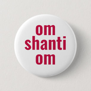 Badge Rond 5 Cm om shanti om pink peace typography