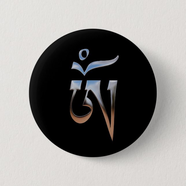 Badge Rond 5 Cm Om tibétain (Devant)