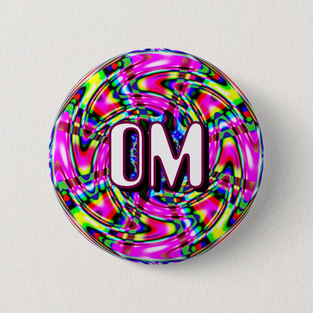 Badge Rond 5 Cm OM (vous pouvez modifier le mot) (Devant)