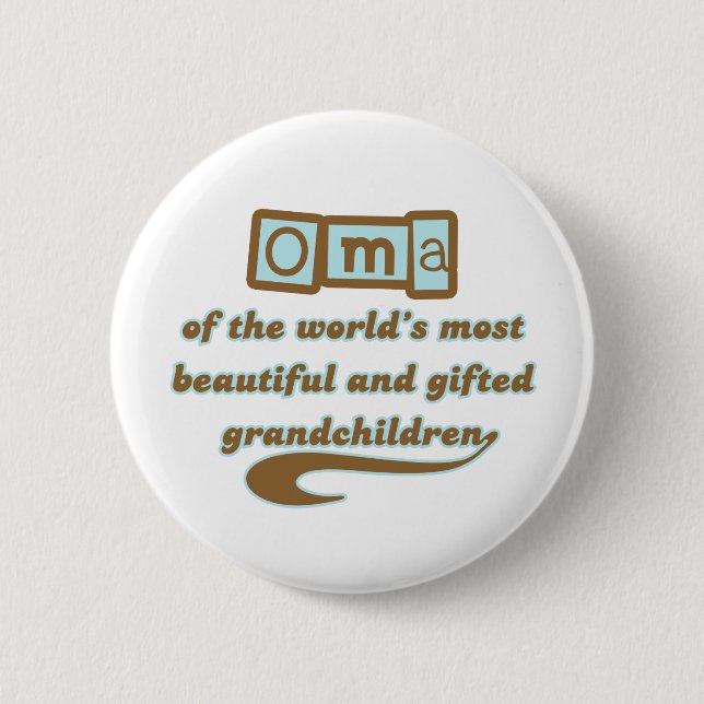 Badge Rond 5 Cm Oma des petits-enfants doués (Devant)