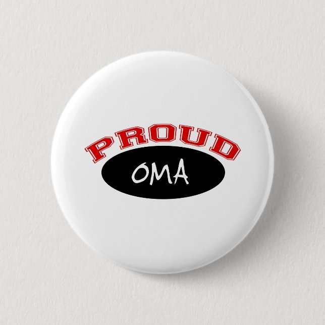 Badge Rond 5 Cm Oma fier (noir et rouge) (Devant)